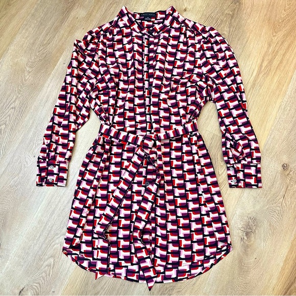 Sanctuary Red and Black Patterned Long Sleeve Dress - Picture 6 of 7